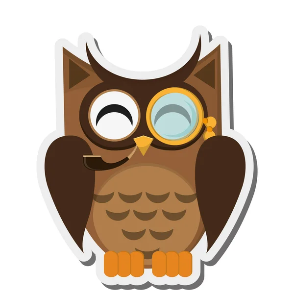 Owl cartoon icon — Stock Vector