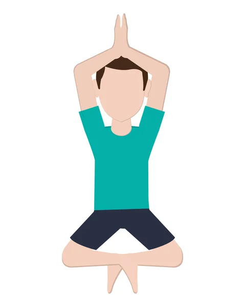 Mann in Yoga-Pose — Stockvektor