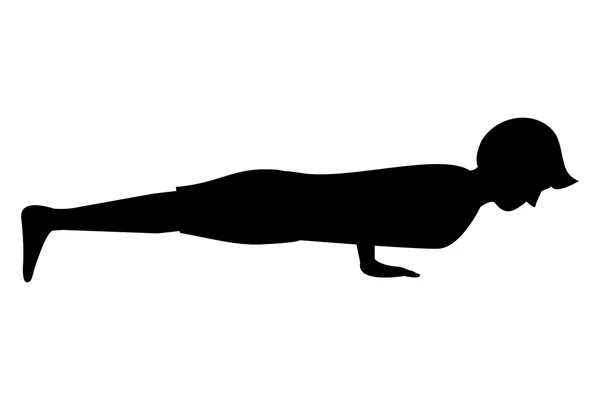 Homme dans yoga pose silhouette icône — Image vectorielle