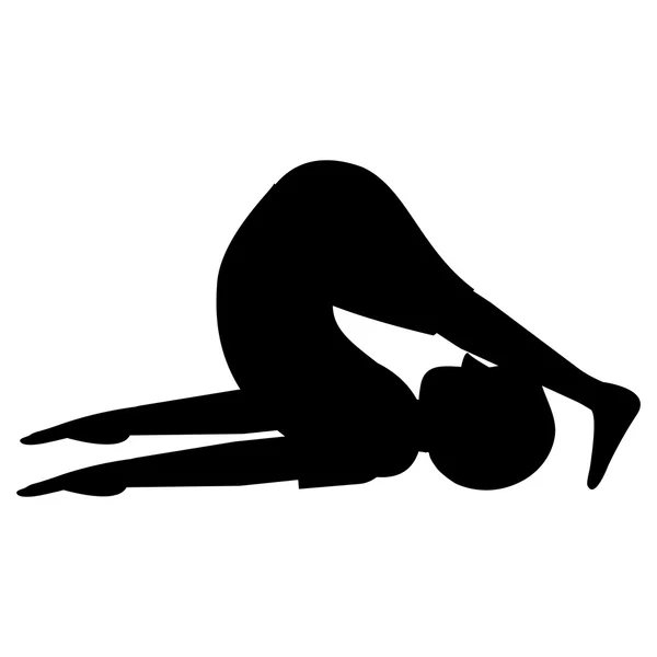 Man in yoga pose silhouette icon — Stock Vector
