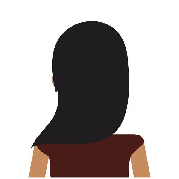 Mujer icono de vista trasera — Vector de stock