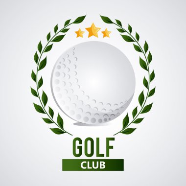 çelenk simgesi ile topu. Golf spor tasarımı. Vektör grafiği