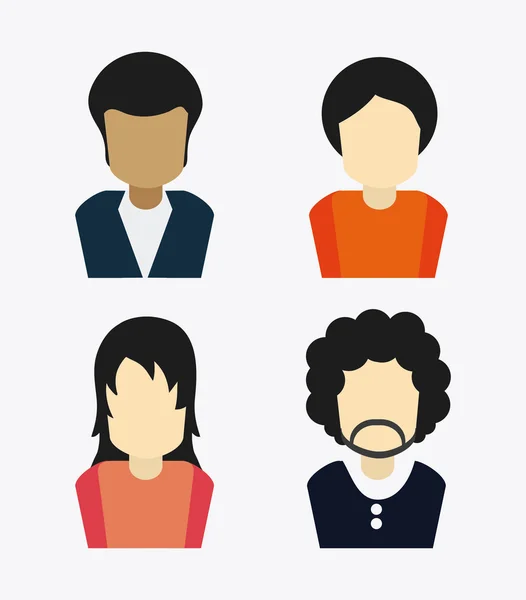 Avatar de mujer y hombre. Diseño de redes sociales. Gráfico vectorial — Vector de stock