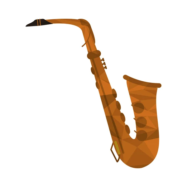 Polygon Textur Saxophon Symbol — Stockvektor