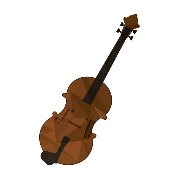 Ícone de violino de textura poligonal — Vetor de Stock