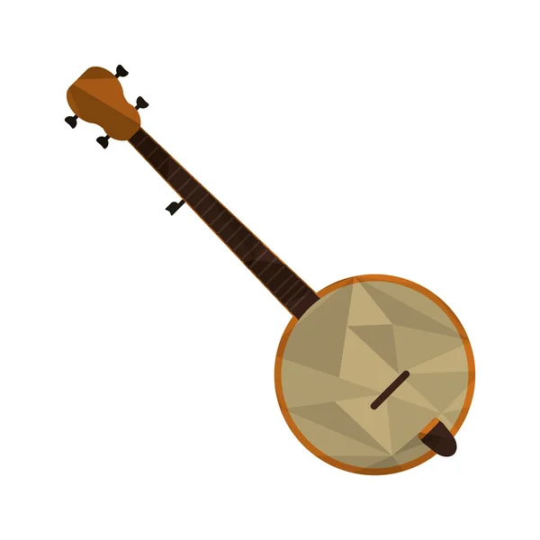 Veelhoek patroon banjo pictogram — Stockvector