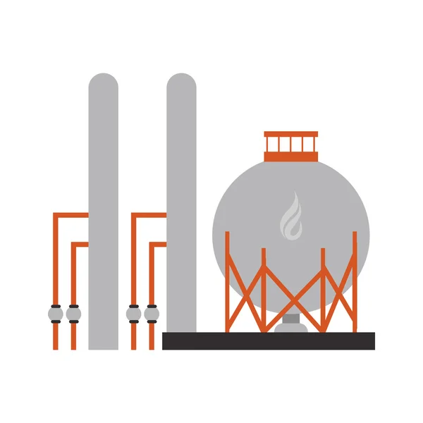 Icône de raffinerie de gaz ou de pétrole — Image vectorielle