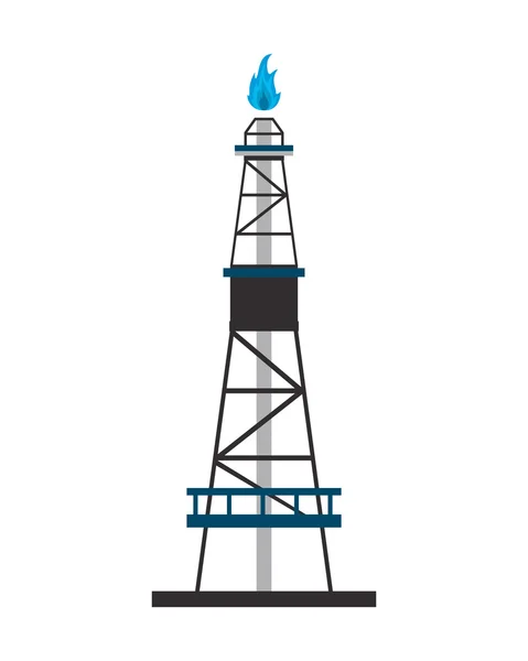 Ícone de refinaria de gás ou petróleo — Vetor de Stock