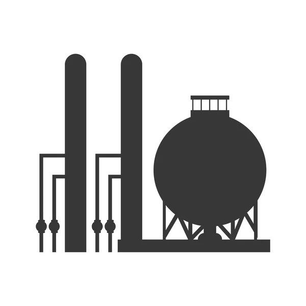 Icono de la refinería de gas o petróleo — Vector de stock