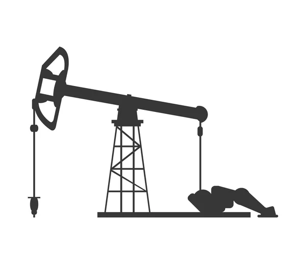 Single pumpjack icon — Stock Vector