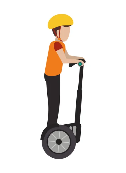 Person on segway icon — Stock Vector