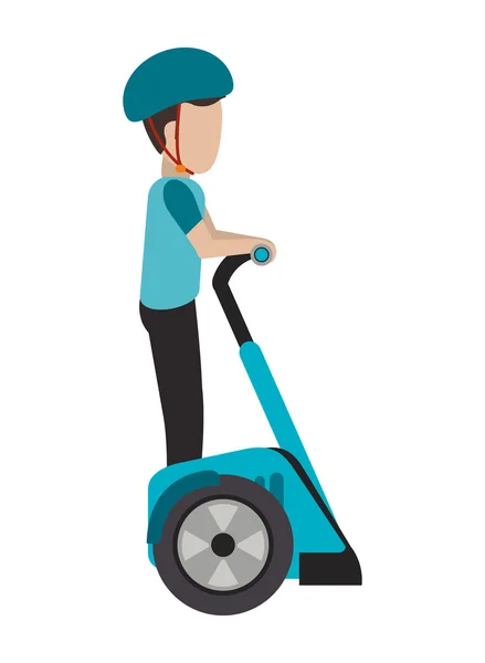 Person on segway icon — Stock Vector
