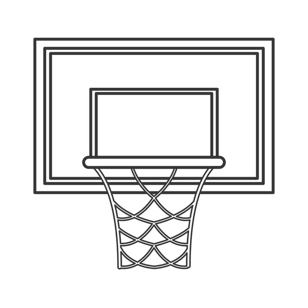 Panneau arrière de basket et icône de filet — Image vectorielle