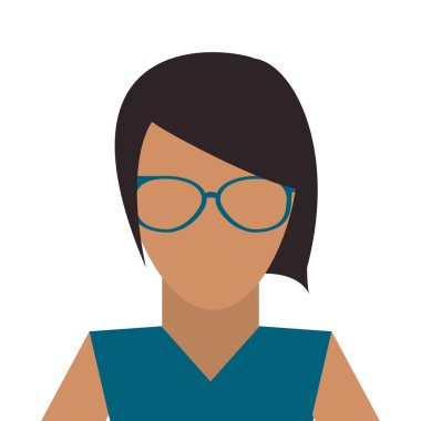 gözlük simgesi olan meçhul kadın