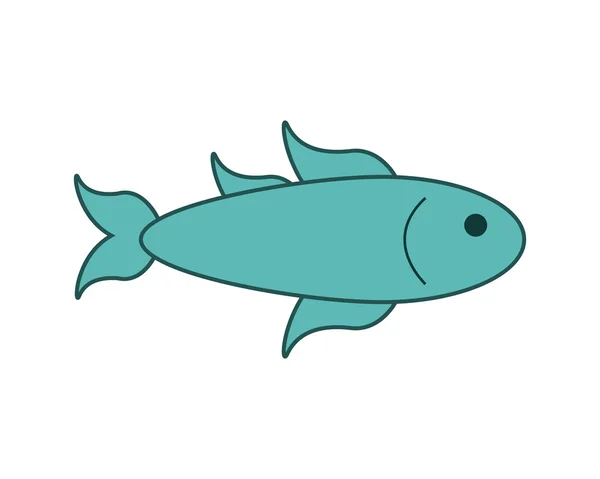 Ikon ikan tunggal - Stok Vektor