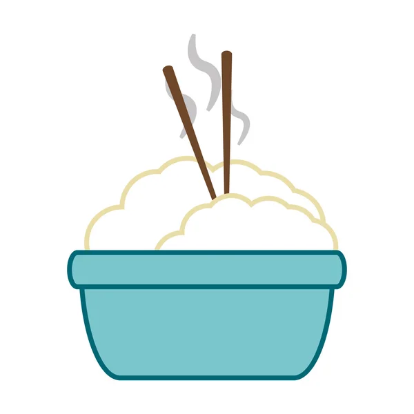 Arroz con palillos icono — Vector de stock