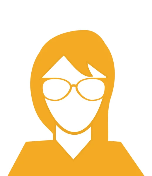 Femme sans visage avec icône de lunettes — Image vectorielle
