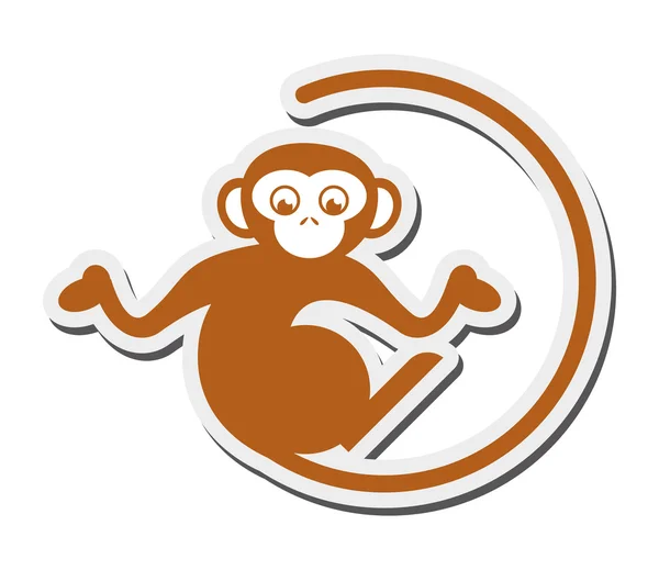 単一猿アイコン — ストックベクタ
