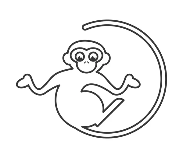 Icône singe unique — Image vectorielle