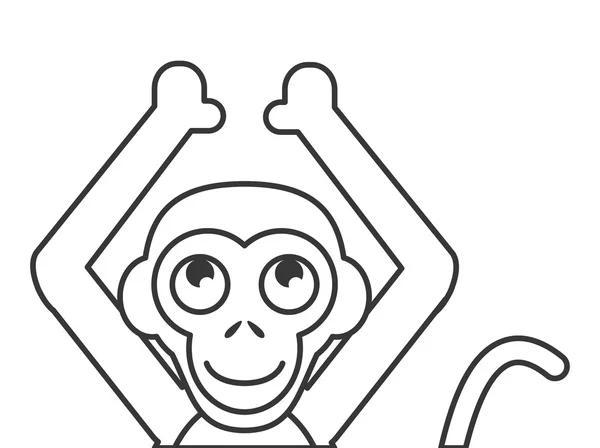 Ícone de macaco único — Vetor de Stock