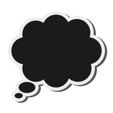 siyah konuşma balonu simgesinin