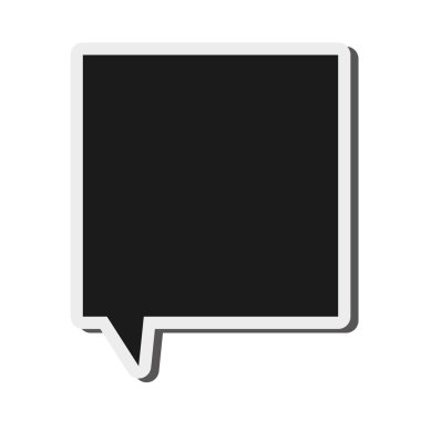 siyah konuşma balonu simgesinin