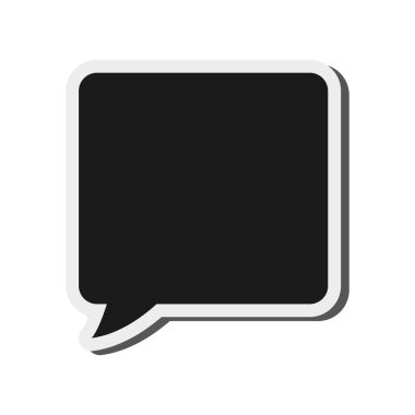 siyah konuşma balonu simgesinin