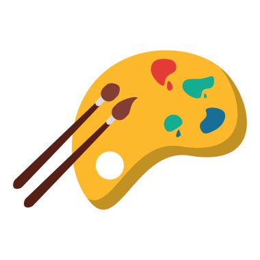 boya fırça ve paleti simgesi