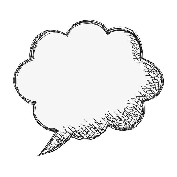 Skizze Gespräch Blase Symbol — Stockvektor
