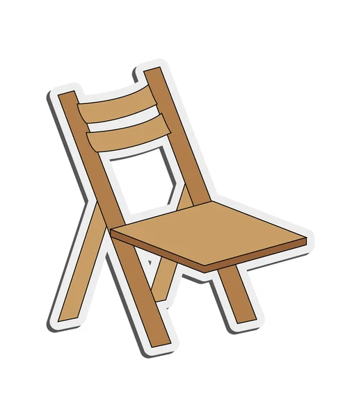 Icono de silla plegable singlen — Vector de stock