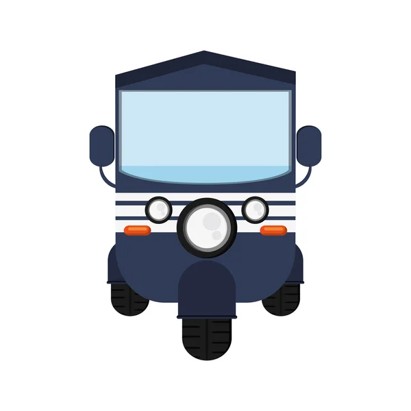 Rickshaw eller tuk tuk Frontvy ikonen — Stock vektor