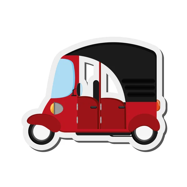 Riksja of tuk-tuk zijaanzicht-pictogram — Stockvector