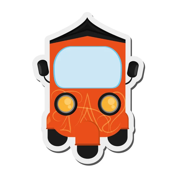 Rickshaw ou tuk tuk icône frontview — Image vectorielle