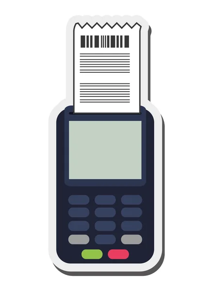 Icono de datáfono y ticket — Vector de stock