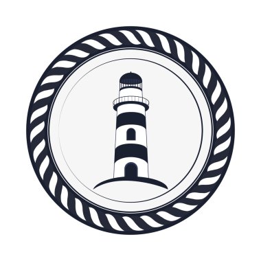 çizgili deniz feneri amblemi simgesi