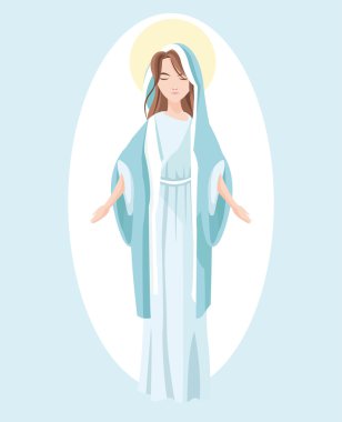 Kutsal mary din simgesi. Vektör grafiği