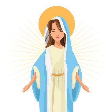 Kutsal mary din simgesi. Vektör grafiği