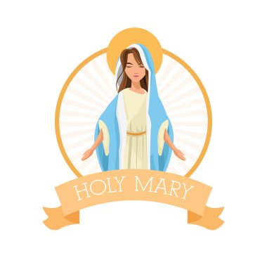 Kutsal mary din simgesi. Vektör grafiği