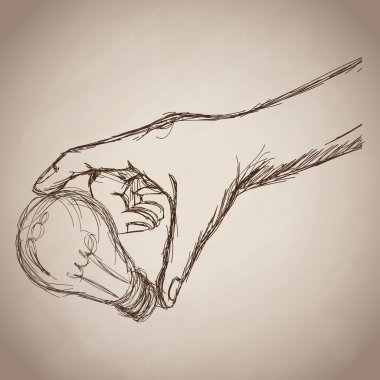 el ampul fikir iş simgesi. Vektör grafiği