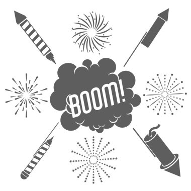 havai fişek kutlama patlama simgesi. Vektör grafiği