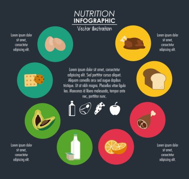 Bilgi grafiği simgesi. Beslenme tasarımı. Vektör grafiği