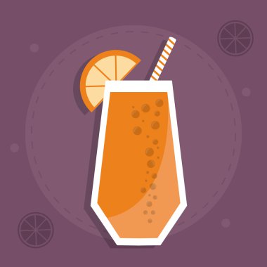 smoothie suyu cam içecek sağlıklı simgesi. Vektör grafiği