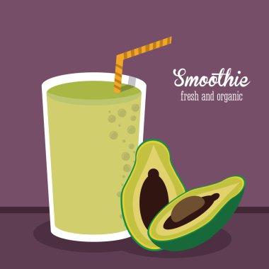 smoothie suyu cam içecek sağlıklı simgesi. Vektör grafiği