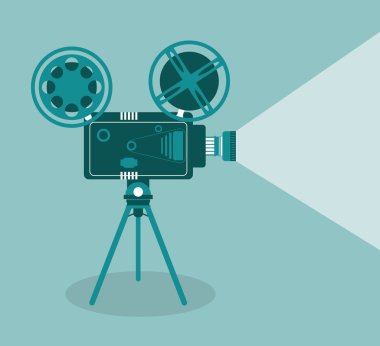 video kamera film sinema simgesi. Vektör grafiği