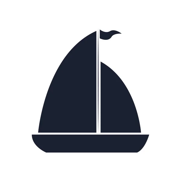 Ikon perahu layar - Stok Vektor