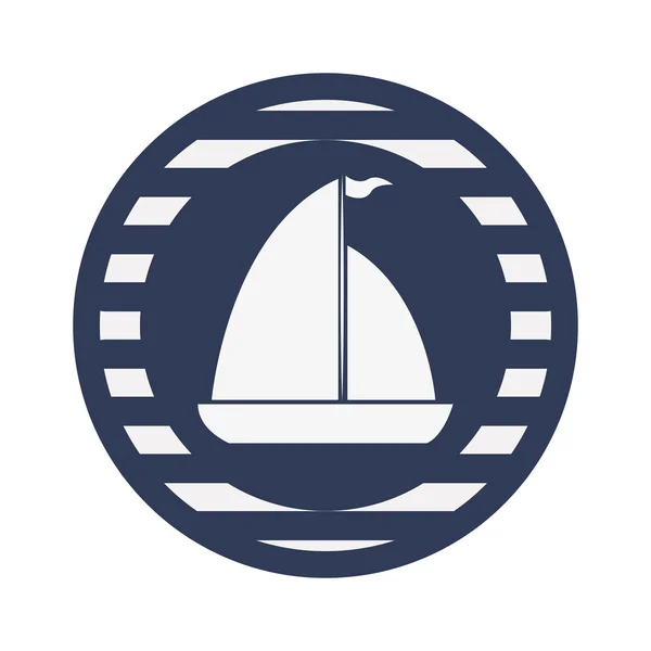 Ikon lambang perahu layar - Stok Vektor