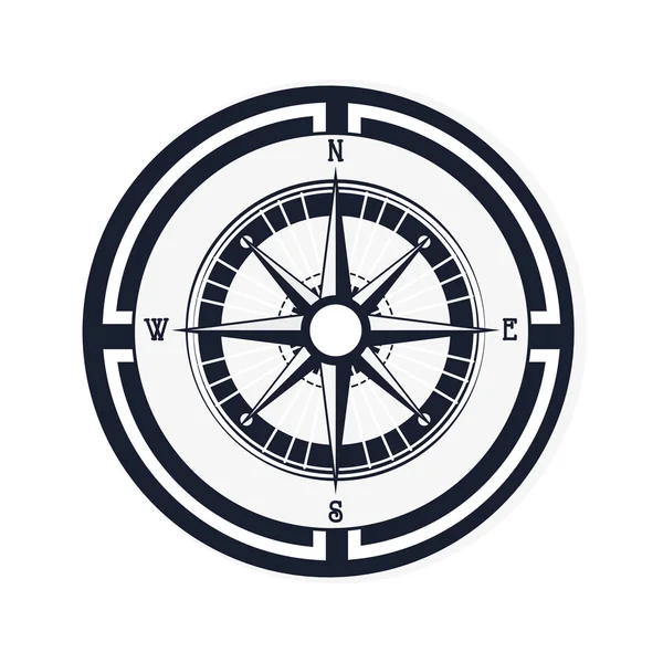 Icono de emblema de brújula de navegación — Archivo Imágenes Vectoriales