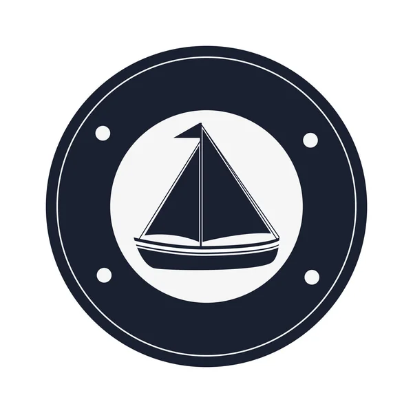 Ikon lambang perahu layar - Stok Vektor