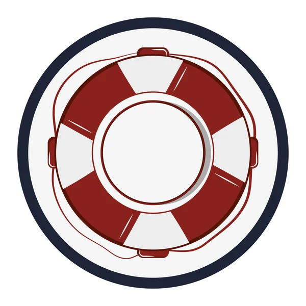 Life preserver emblem icon — Stock Vector