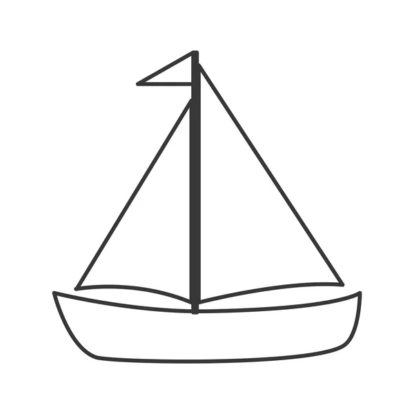 Segelboot-Ikone — Stockvektor